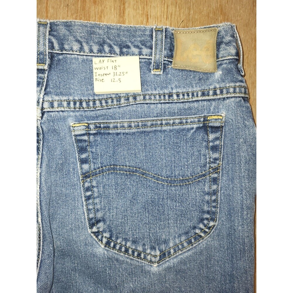VTG 90s Lee Jeans Men 36x31 205-5540 Relaxed Blue Denim Made in USA Distressed - Picture 4 of 10
